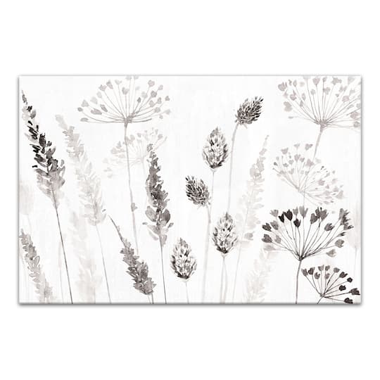 Modern Black Botanical Canvas Wall Art